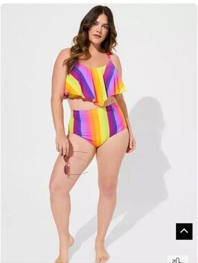 NWOT TORRID RAINBOW BIKINI SET 3X TOP 2X BOTTOM